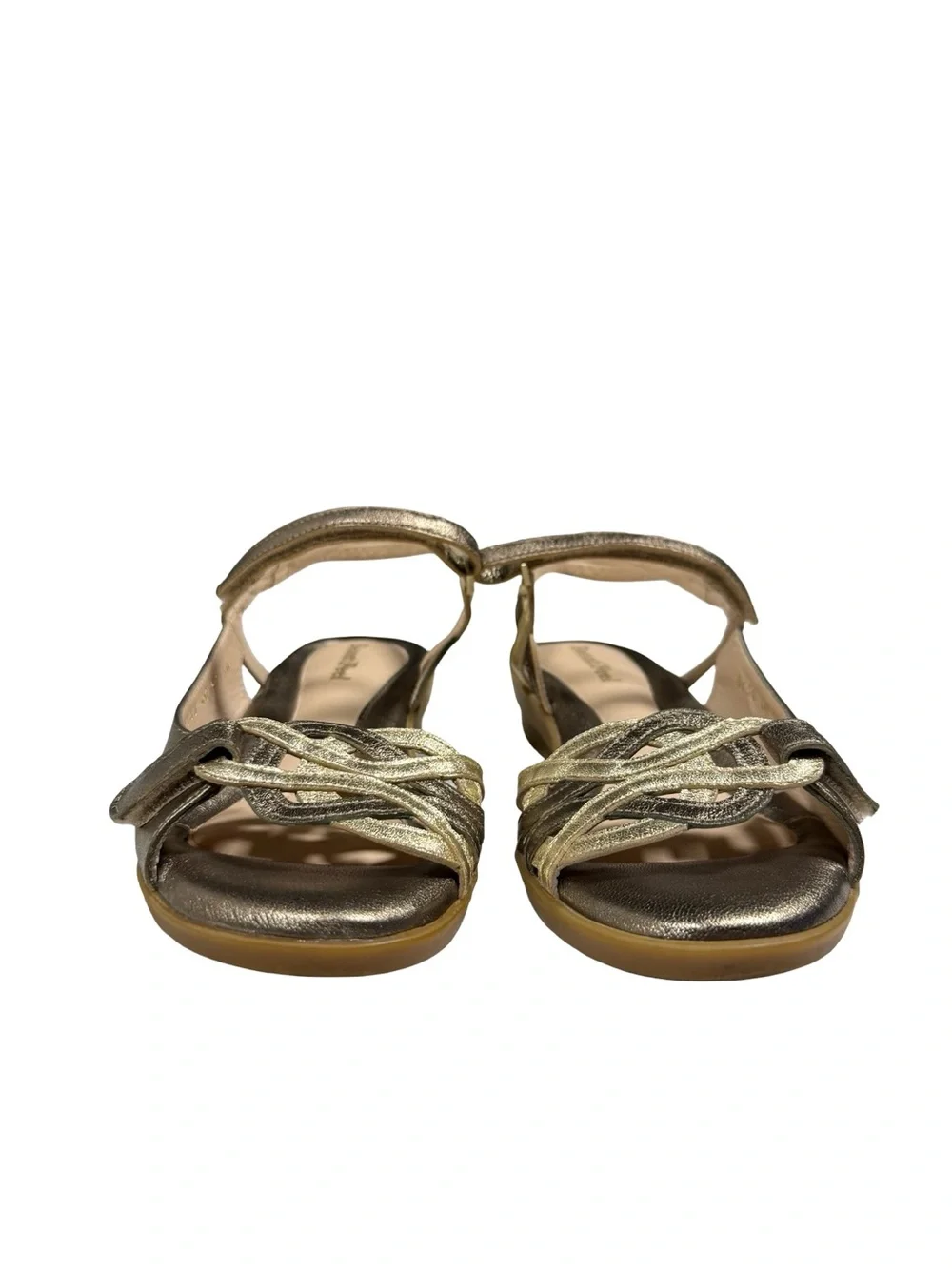 BeautiFeel Sandals Womens Eu40 US 9 Metallic Gold Bronze Leather Comfort Straps